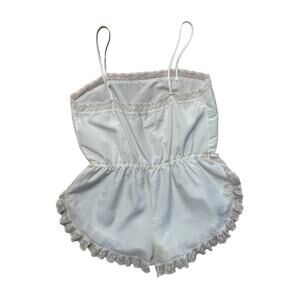 Vintage 80's Sassoon Ruffle Bow Teddy Lingerie Coquette Feminine M Romantic